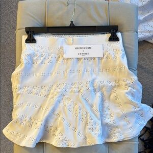 Veronica Beard x L’etoile White Lace Skirt